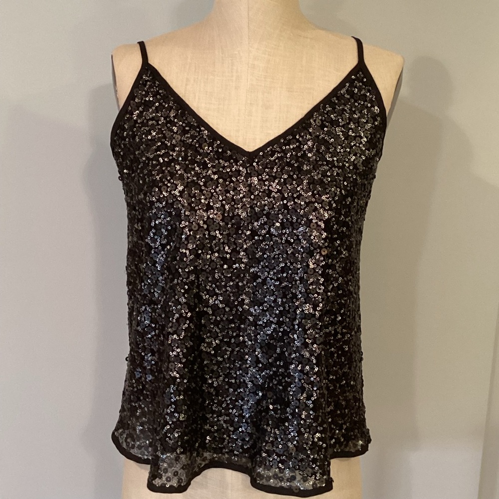 Ambercrombie & Fitch Black Sequin Camisole Size Small